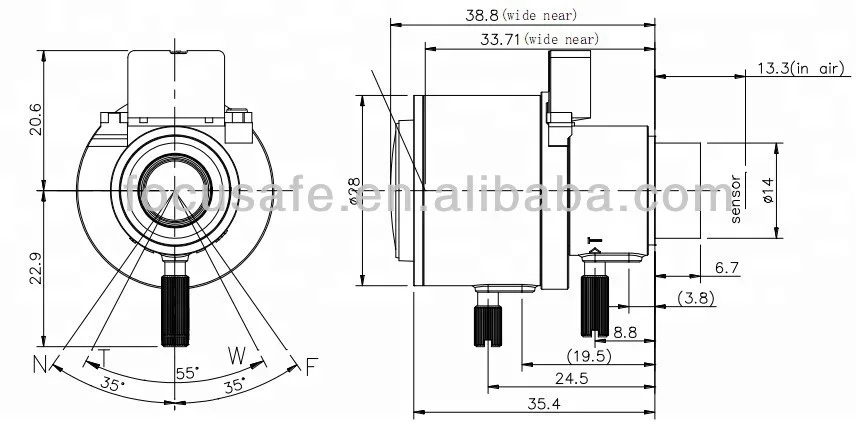 Good quality cctv lens 2.8-12mm ICR Varifocal Fixed Iris Board Lens