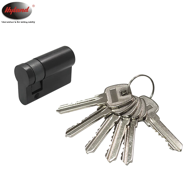 Security solid brass mortise lock cylinder,  Hyland OEM 45mm  half cylinder, one side open door lock cylinder
