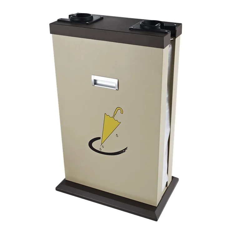 Stainless steel wet umbrella wrapper dispenser with plastic bag