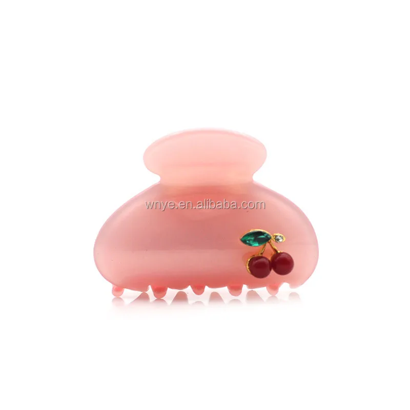 
Girls Type acetate cute metal Cherry vintage hair claw clips 