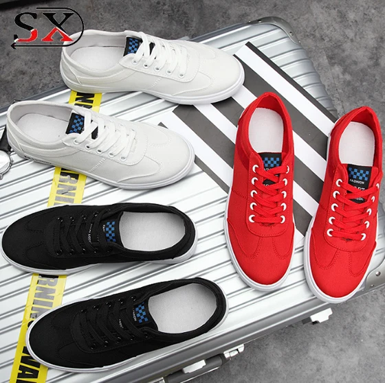 All Match White Casual Shoes For Men Latest Hot Selling Cool Men Canvas Flat Shoes 2018