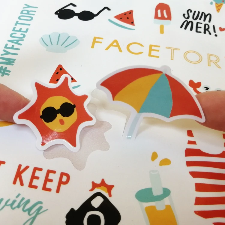 Printing Die Cut Funny Logo Custom Labels Sheet UV A4 Sticker Paper