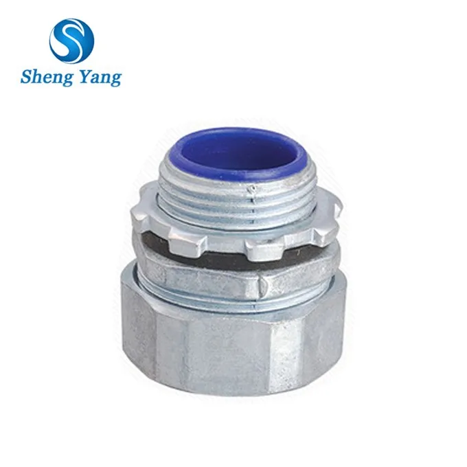 Male thread straight flexible gi conduit connector brass hose fitting