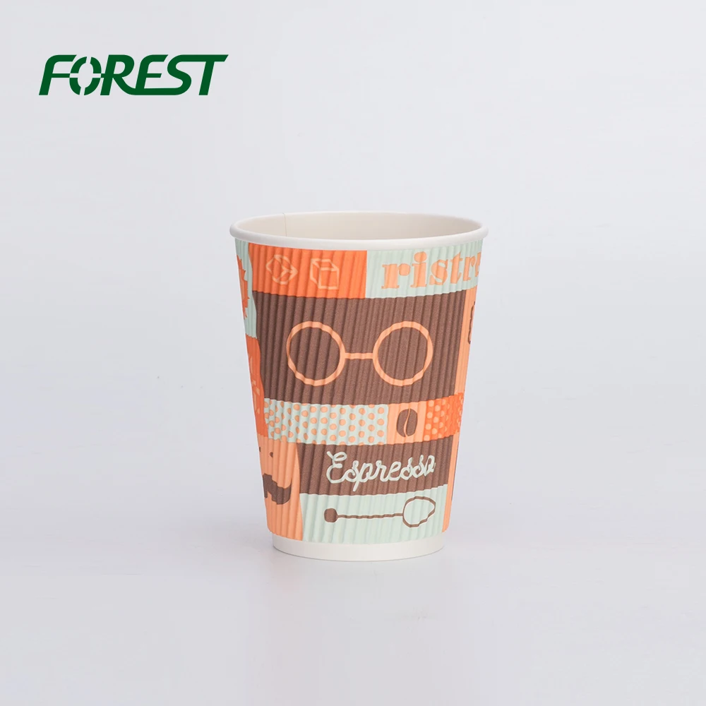 Custom waxed cardboard disposable coffee cups