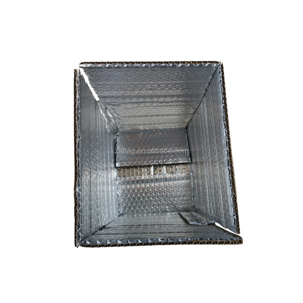 Durable Strong Flexible Cold Storage Corrugated Carton Thermal Insulated Boxes with Aluminum Foil Bubble Delivery Fresh Fruit