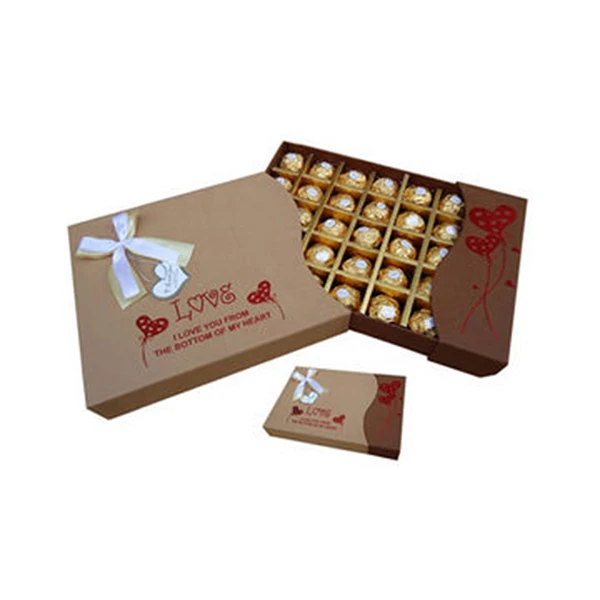 Empty gift chocolate pralines boxes packaging for homemade chocolate from guangdong