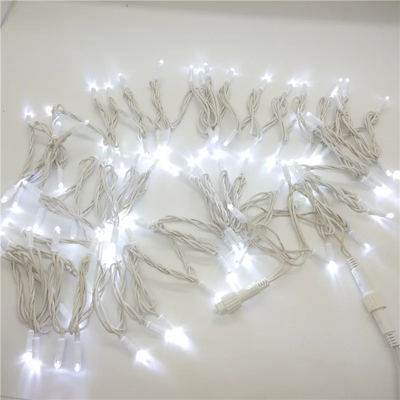10m 100 LED Garland Christmas Tree Rubber Cable Connectable European Uk Plug Strong Rope String Light Chain For Outdoor