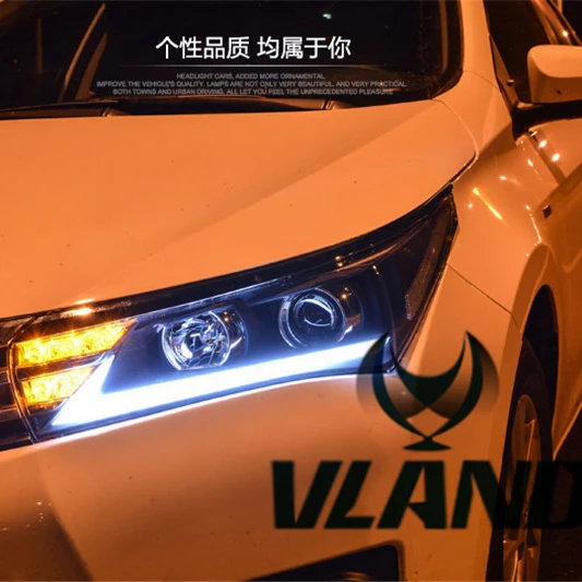 Vland Factory Car Headlamp For Corolla Altis LED Head Lamp 12V 35w Auto Headlight Front Lamp 2014-2016 New Design