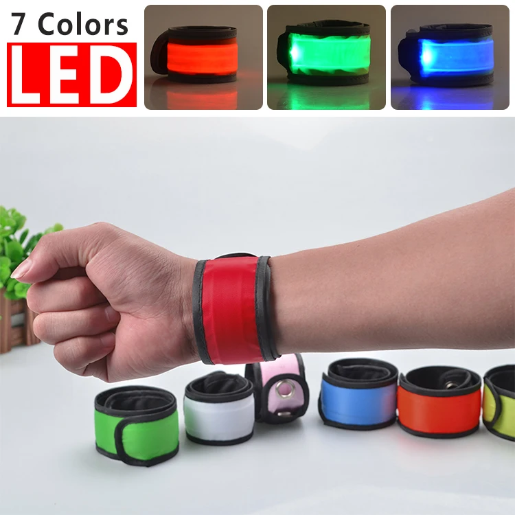 Led Flashlight Wristband Led Light Up Slap Bracelet For Night Jogging