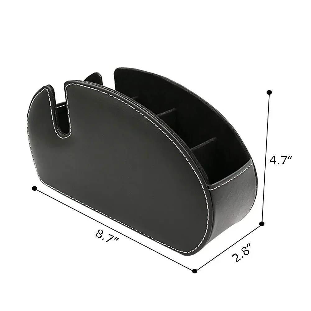 pu Remote Control Holder Organizer Box PU Leather Multi-functional Office Organization And storage Caddy Store tv remote holders