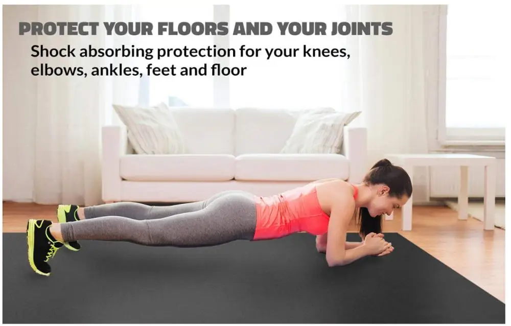 Large Premium Exercise Mat Ultra Durable Non-Slip Workout Mats For Home Gym Flooring Plyo HIIT Jump Cardio Yoga Mat