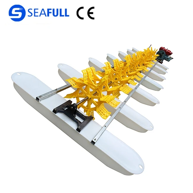 wholesale diesel engine paddle wheel aerator with 16 impellers