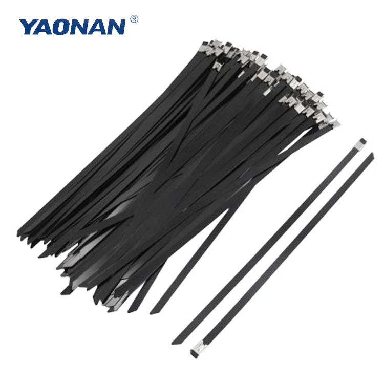 Customized Ball Type 304/316 Self Locking Pvc Coated Stainless Steel Cable Tie Wing Lock Cable Tie/ Stainless Steel Band Strap