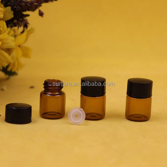 2ml brown test tube glass vial  with plastic plug     amber glass apothecary vials    essential oil glass vials