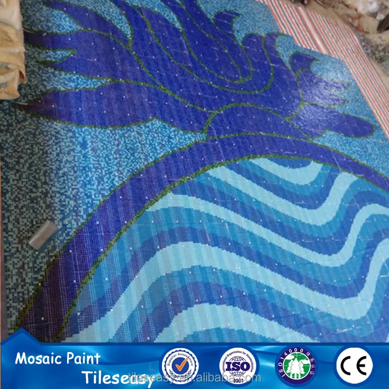 All Kinds Blue Mosaic Flower Patterns for Swimming Pool Decorative