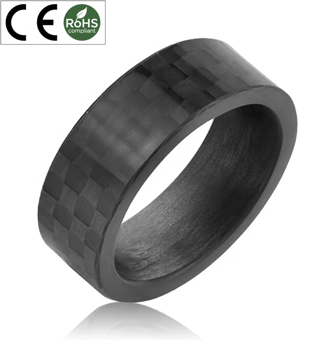 Simple 100% Pure Carbon Fiber Ring Blank Forged Black Carbon Fiber Jewelry