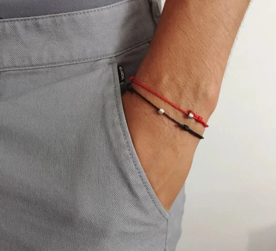 Fashion Mens For Him Boyfriend Bracelet Guy Wax Cord Bracelet Surf Style Surfer Bracelet