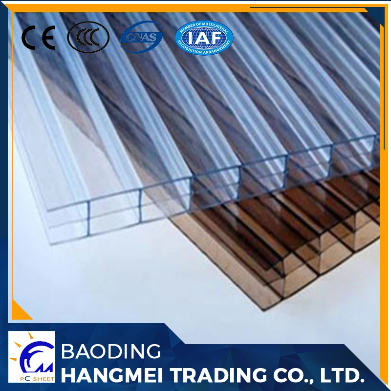 Mytext 100% девственных сырья 1 дюймов пластиковые тройной стеной поликарбонатный лист