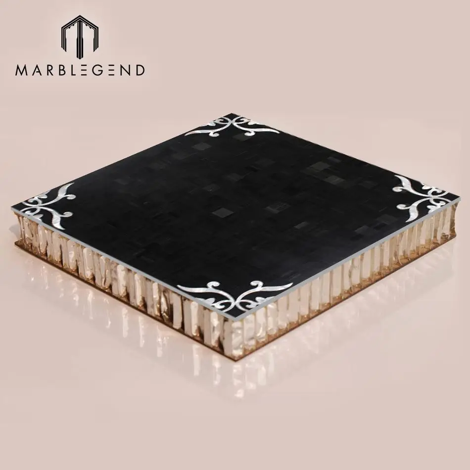 lightweight natural black Marble Composite Aluminium Honeycomb Panel Wall Cladding