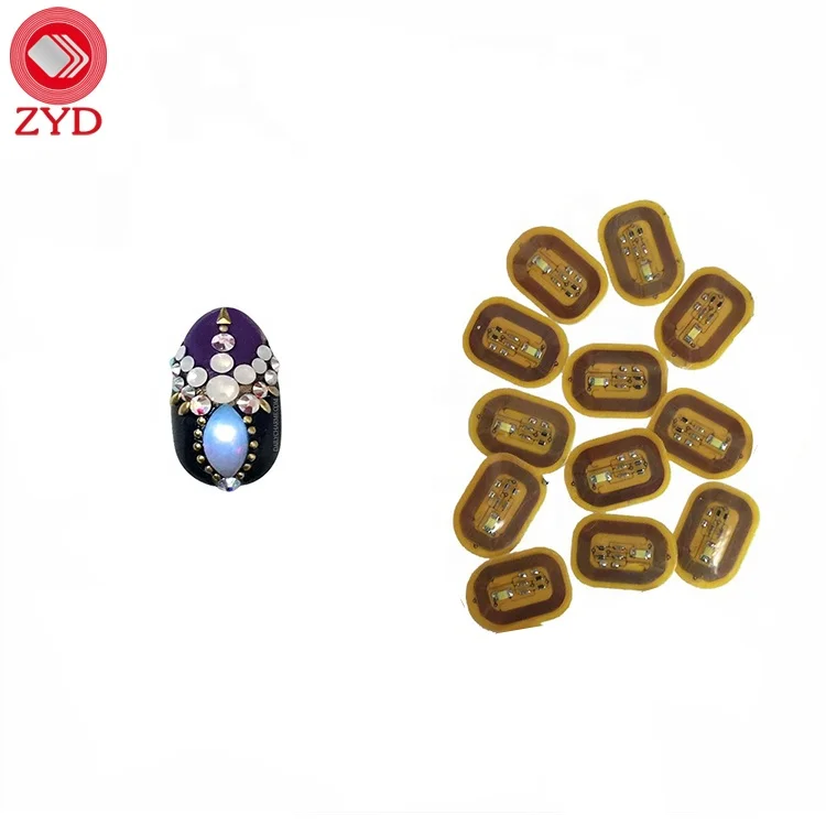NFC Smart Nail Access Control Card Art Sticker Cool Fashion Lighting Nfc Led Nail Sticker