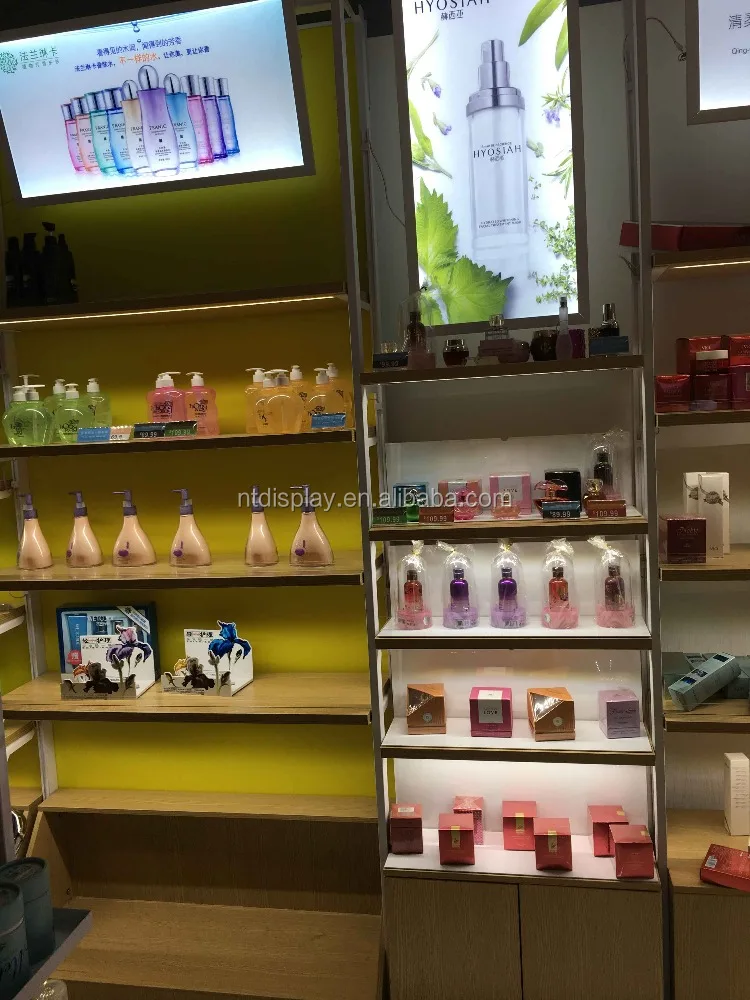 Whole store design display stands perfume/cosmetic shop interior design