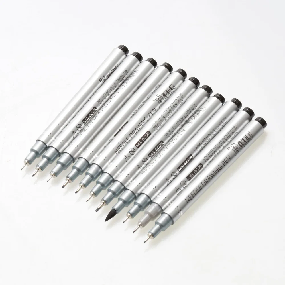 Superior 0.05 0.1-0.8 1.0 2.0 Water Proof Pigment Ink Fineliner Drawing Pen 19 Size Tips Japanese Nylon Tip Art Supplier