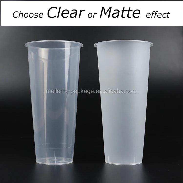 
700ml/24oz disposable Clear or Frosted plastic milk tea cup/ Beverage Packaging plastic Cup 