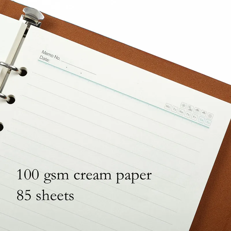 A5 ring binder notebook PU leather hard cover journal colorful  loose-leaf line pages magnetic closure notebook