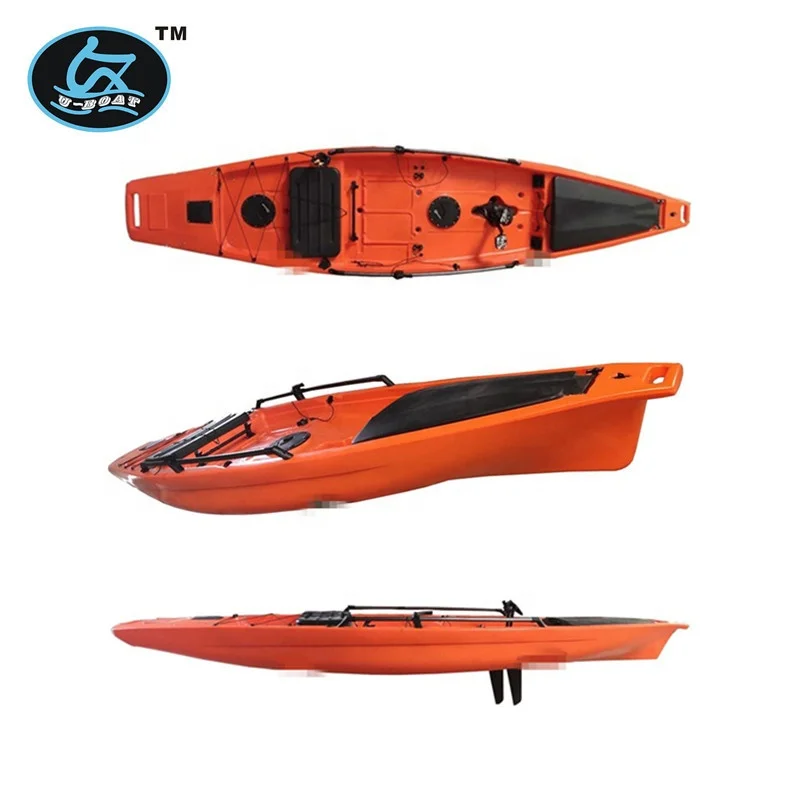 CE-Marked good plastic kayaks en venta single sit-on-top with flexible pedal drive system fishing canoe&boat&kayak with rudder