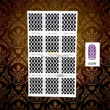 1PC White Fish Scale Pattern Grid Hollow Nail Art Painting Decal Nail Sticker Stencil Polish Aribrush