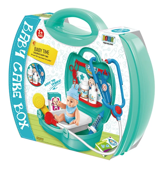 
17pc pretend play baby care box doctor medical gifts 