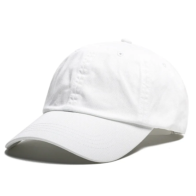 High quality low crown 6 panel custom cotton white unstructured baseball hats