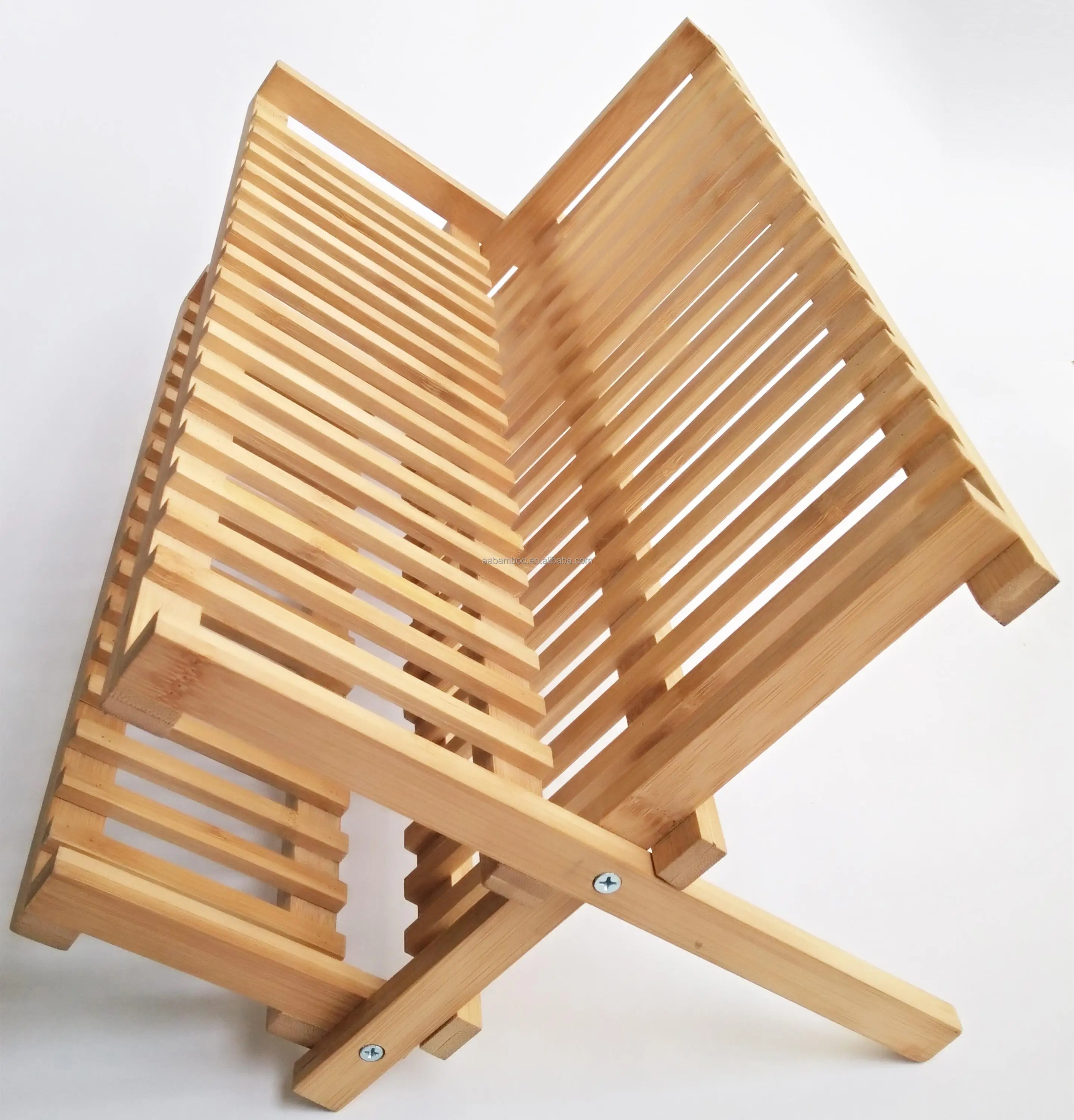 Folding Wood Bamboo Dish Drying Rack