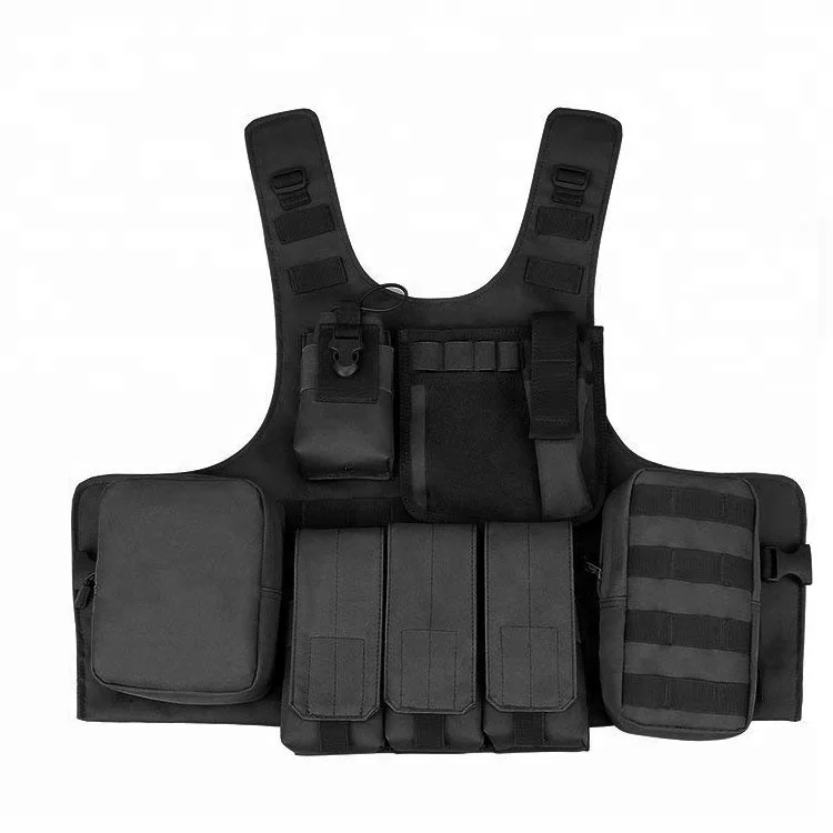 Outdoor Sports Protective Black Tactical Equipment Hiking Hunting Vest