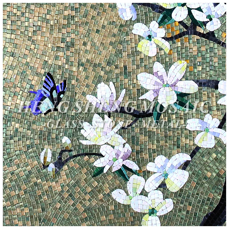 latest design flower picture mosaic mural pattern decorative wall arts