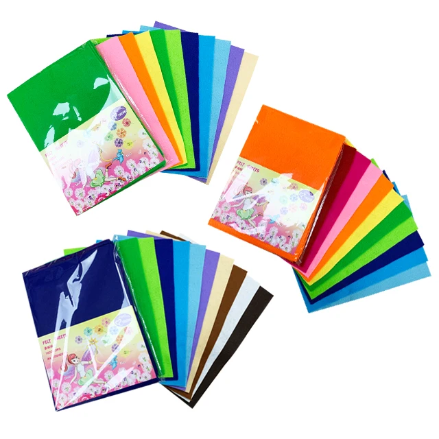 wholesale felt fabric 1mm Thick Color Felt A4 size hard quality felt sheets for china factory