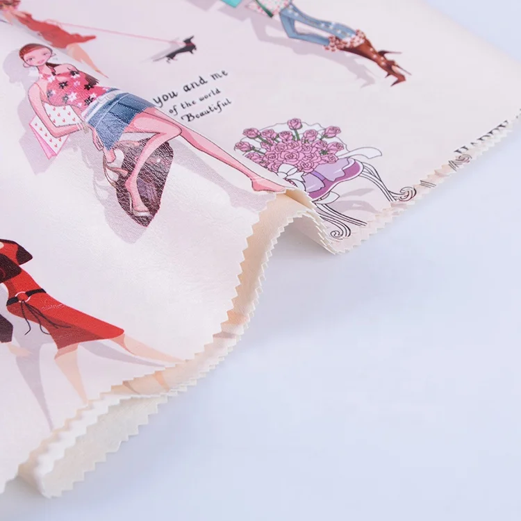  2019 г. Shaoxing оптовая продажа водонепроницаемая модная женская ткань из искусственной кожи с принтом и ПВХ покрытием 100% полиэстер