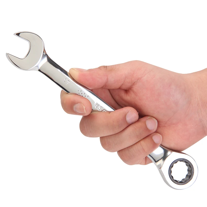 8PCS Ratchet Ring Combination Spanner Wrench Hand Tool Set For Car Repair