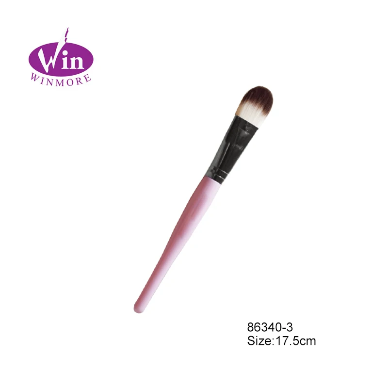 Foundation Cosmetic Blender Makeup Brush With Plastic Wood Handle