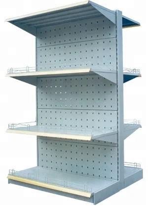 5 layers Perforated Back-Panel store Shelves supermarket rack