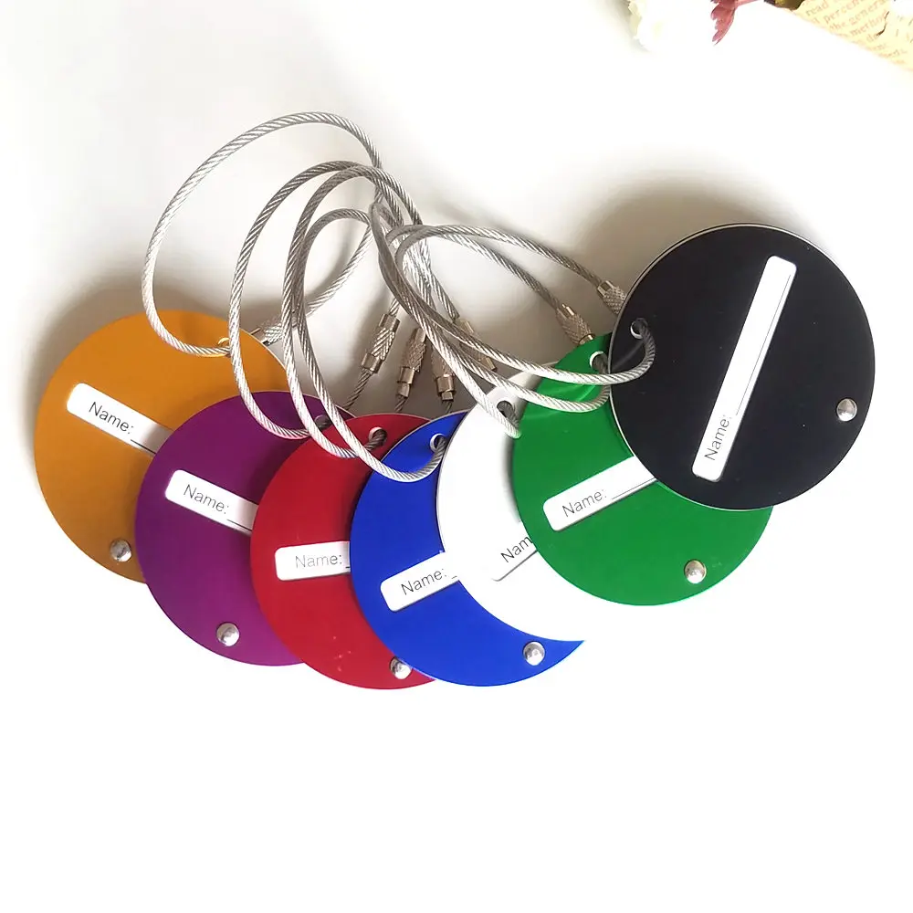 Wholesale or Custom round shape Aluminum metal Luggage Tag