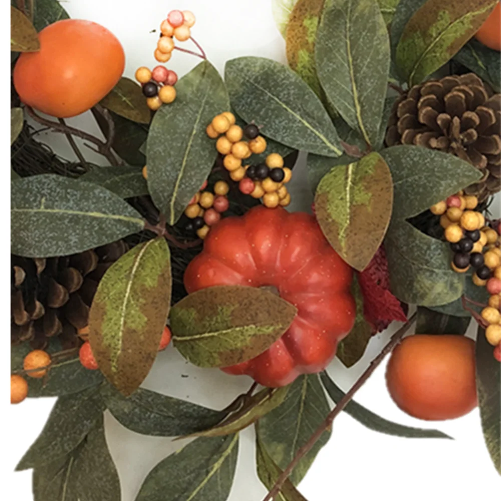 Autumu wreath harvest and door decoration fall golden berry pinecone pumpkin wreath fall wreath