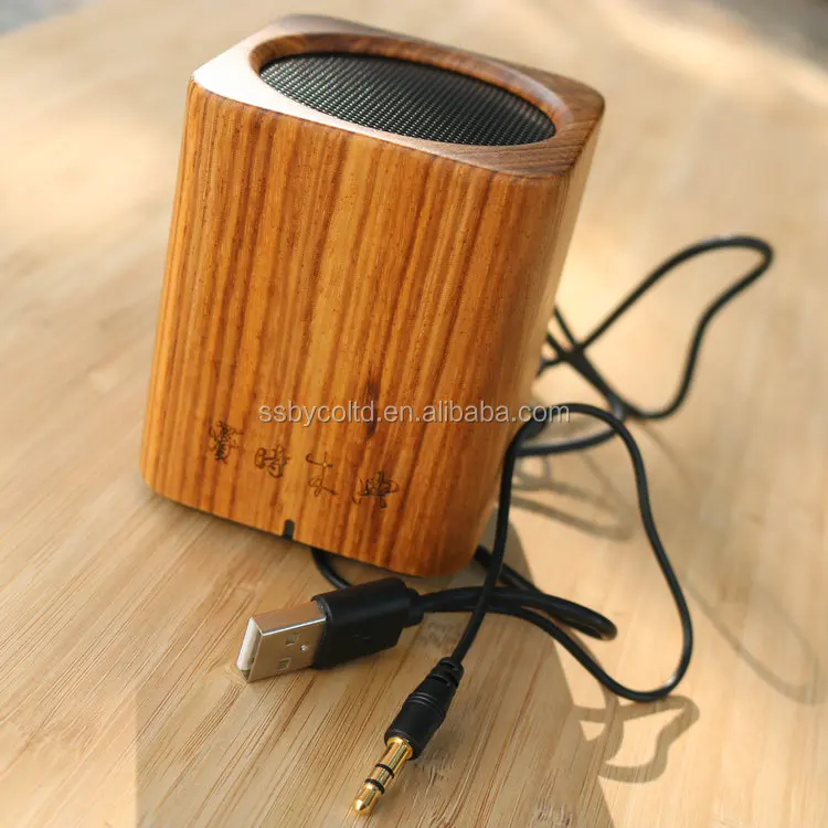 Wholesale custom factory environmental protection bamboo wood high quality /mini/ wired audio wooden HiFi speaker