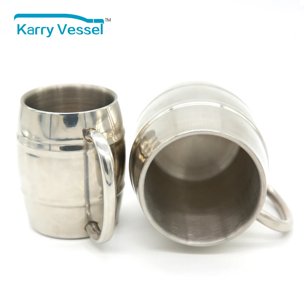 KARRY VESSEL Customized Logo Wholesale Double Wall Stainless Steel Beer Mug Tankard tumbler With Handle