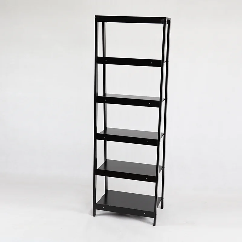 Popular black living room wooden 6 tie display bookcase book shelf