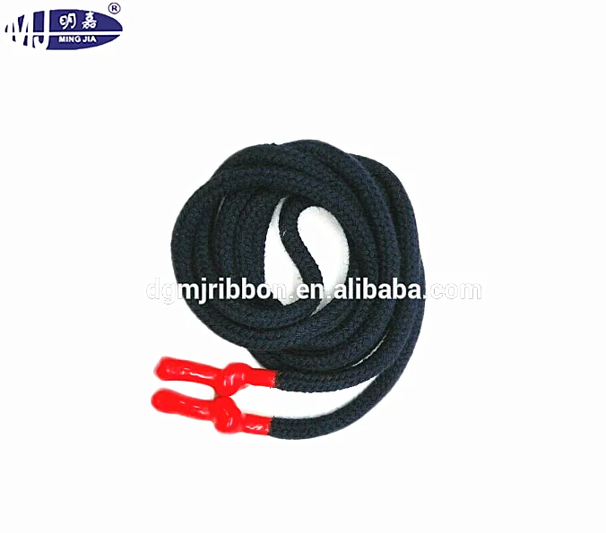 Round cotton draw cords for hoodie with silicone ends