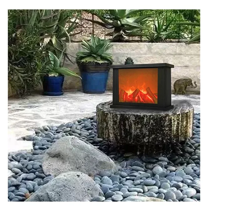 
new style plastic indoor and outdoor decorative tabletop and hanging dancing moving emulational fireplace flame led lantern 