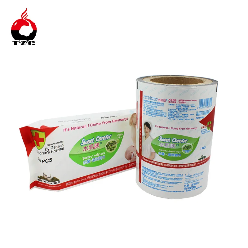 Wet Wipes Packaging Film Rolls Matte OPP/White LDPE
