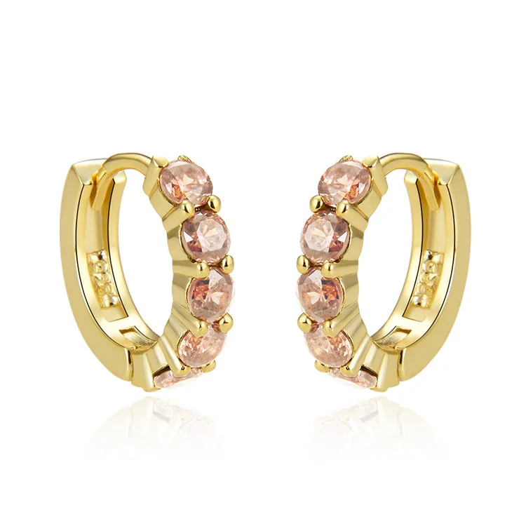 Poliva wholesale fashion 585 cz Zircon women jewelry 925 sterling silver 22k gold earing