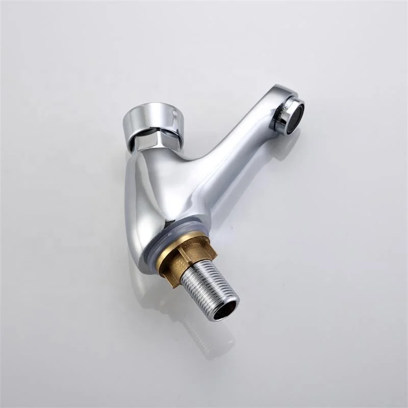 Brass self closing time delay push button basin faucet